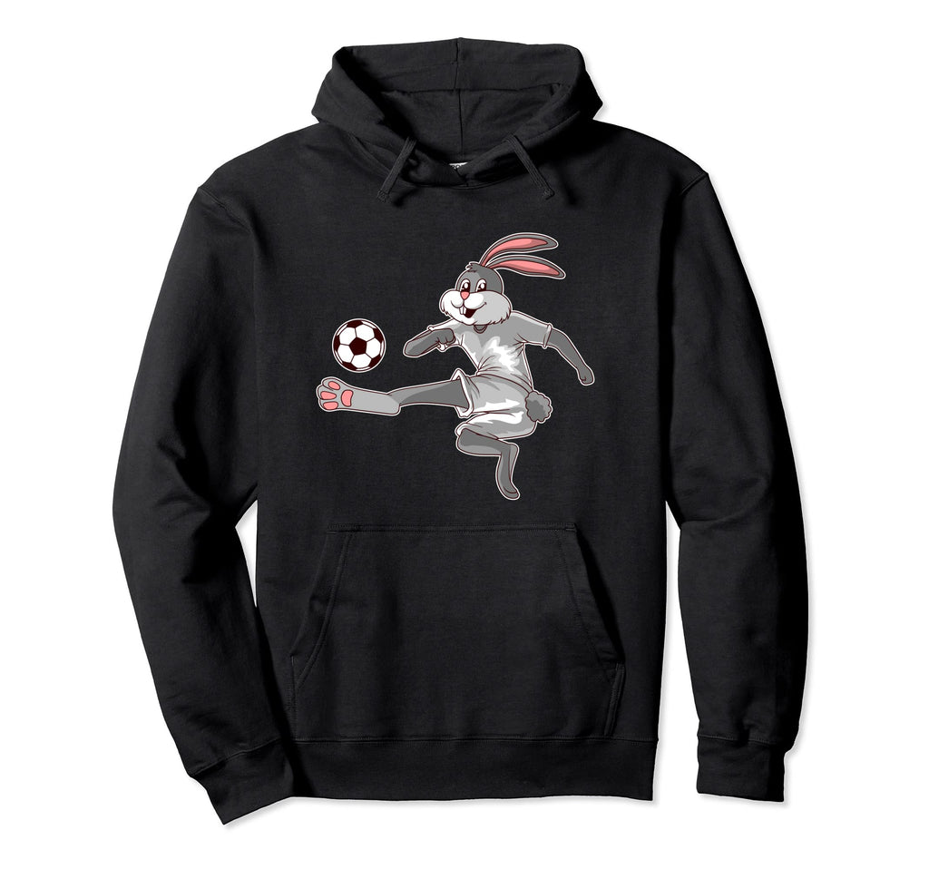 Easter Bunny Football Rabbit Soccer Hoodie - Unique Graphic Unisex - T-Shirt, Sweatshirt, Hoodie