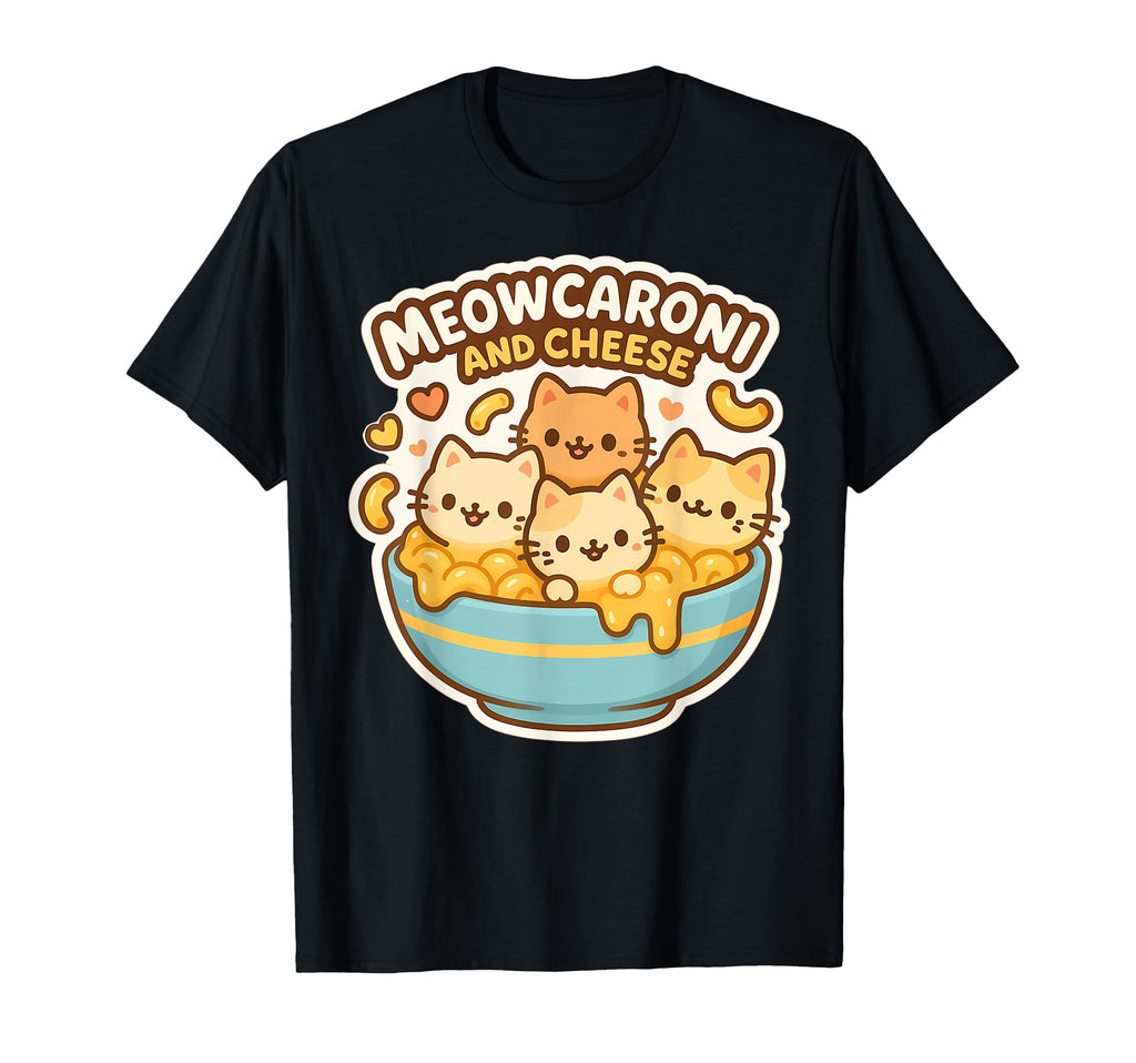 Meowcaroni And Cheese Cat Lover Mac T-Shirt - Minimalist Print for Adults - T-Shirt, Sweatshirt, Hoodie