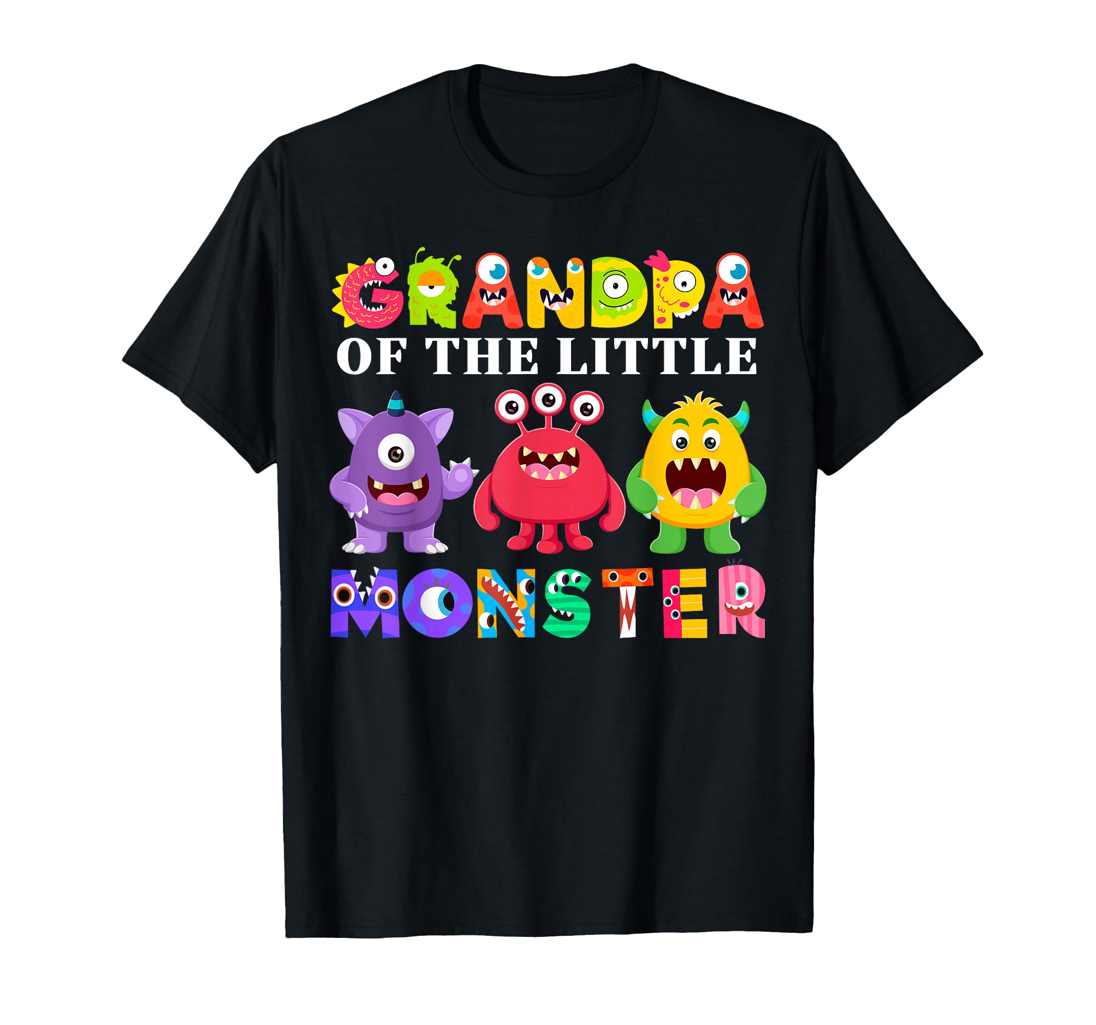 Grandpa Little Monster Birthday T-Shirt - Minimalist Print for Adults - T-Shirt, Sweatshirt, Hoodie