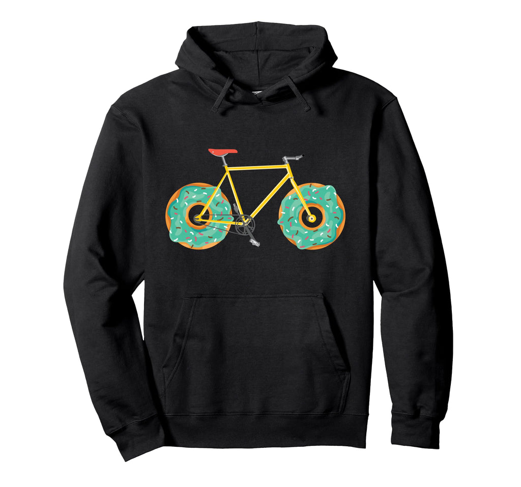 Donut Bike Wheels Bicycle Cyclist Food Lover Hoodie - Graphic Print Unisex - T-Shirt, Sweatshirt, Hoodie