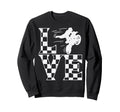 Love Dirt Bike Checkered Flag Sweatshirt - Minimalist Print Men Women - T-Shirt, Sweatshirt, Hoodie