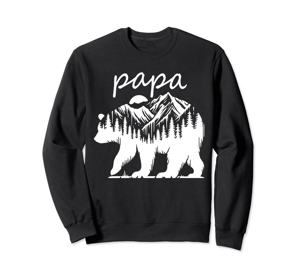 Papa Bear Forest Lake Mountain Sweatshirt - Aesthetic Graphic for Adults - T-Shirt, Sweatshirt, Hoodie