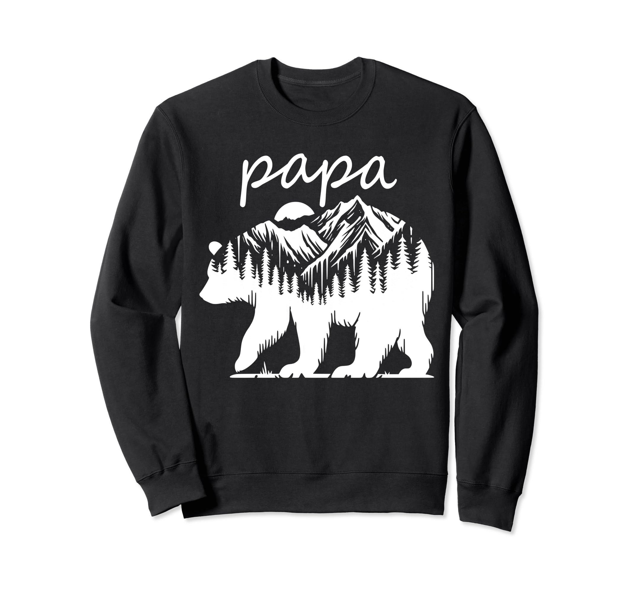 Papa Bear Forest Lake Mountain Sweatshirt - Aesthetic Graphic for Adults - T-Shirt, Sweatshirt, Hoodie