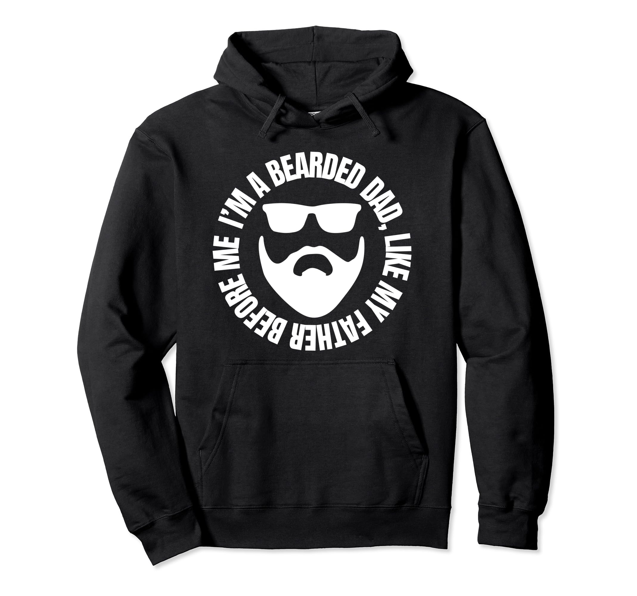 Funny Beard Fathers Gift Tattoo Hoodie - Minimalist Print for Adults - T-Shirt, Sweatshirt, Hoodie
