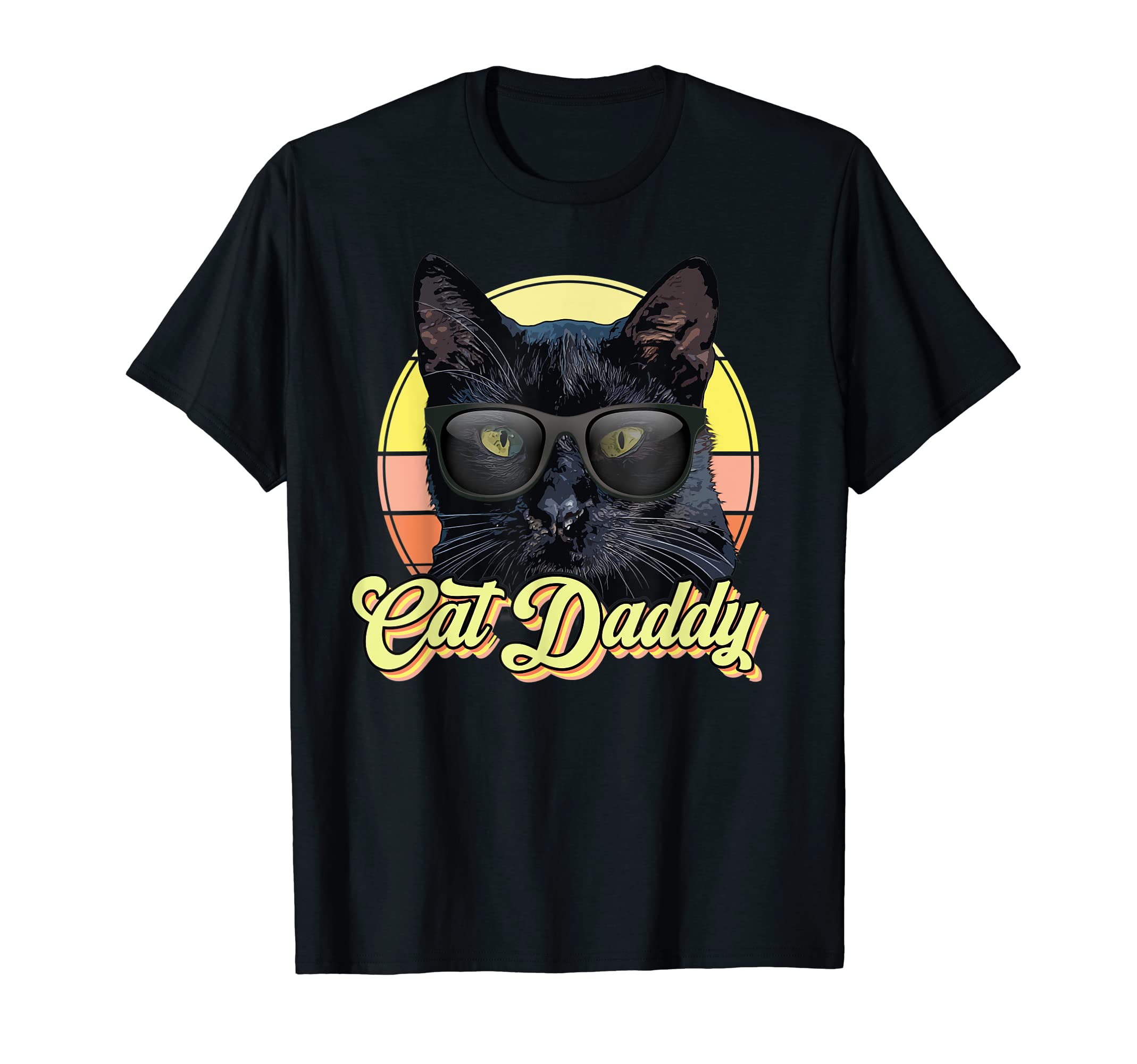 Mens Cat Daddy Black Cat Eighties T-Shirt - Fun Novelty Design Men Women - T-Shirt, Sweatshirt, Hoodie