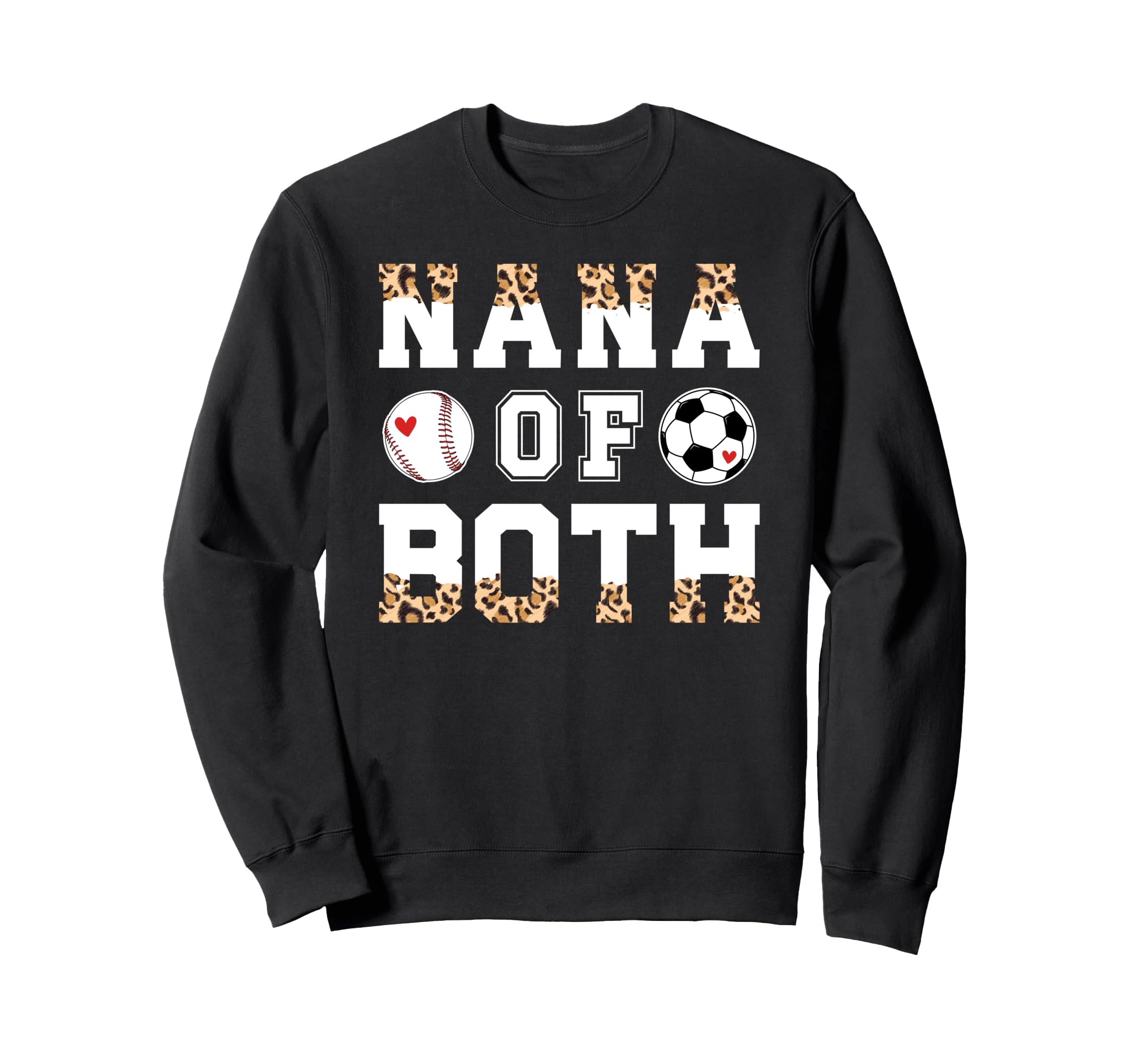 Nana Both Leopard Baseball Soccer Sweatshirt - Aesthetic Graphic Men Women - T-Shirt, Sweatshirt, Hoodie