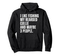 Bearded Collie Dog Owner Fishing Lover Hoodie - Trendy Graphic for Adults - T-Shirt, Sweatshirt, Hoodie