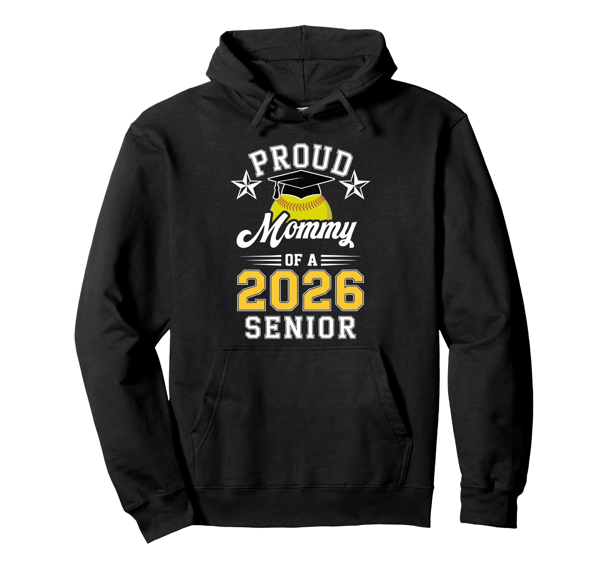 Proud Mommy 2026 Senior Softball Hoodie - Custom Art Print for Adults - T-Shirt, Sweatshirt, Hoodie
