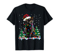 Black Cat Light Santa Hat Cat Lovers T-Shirt - Trendy Graphic for Adults - T-Shirt, Sweatshirt, Hoodie