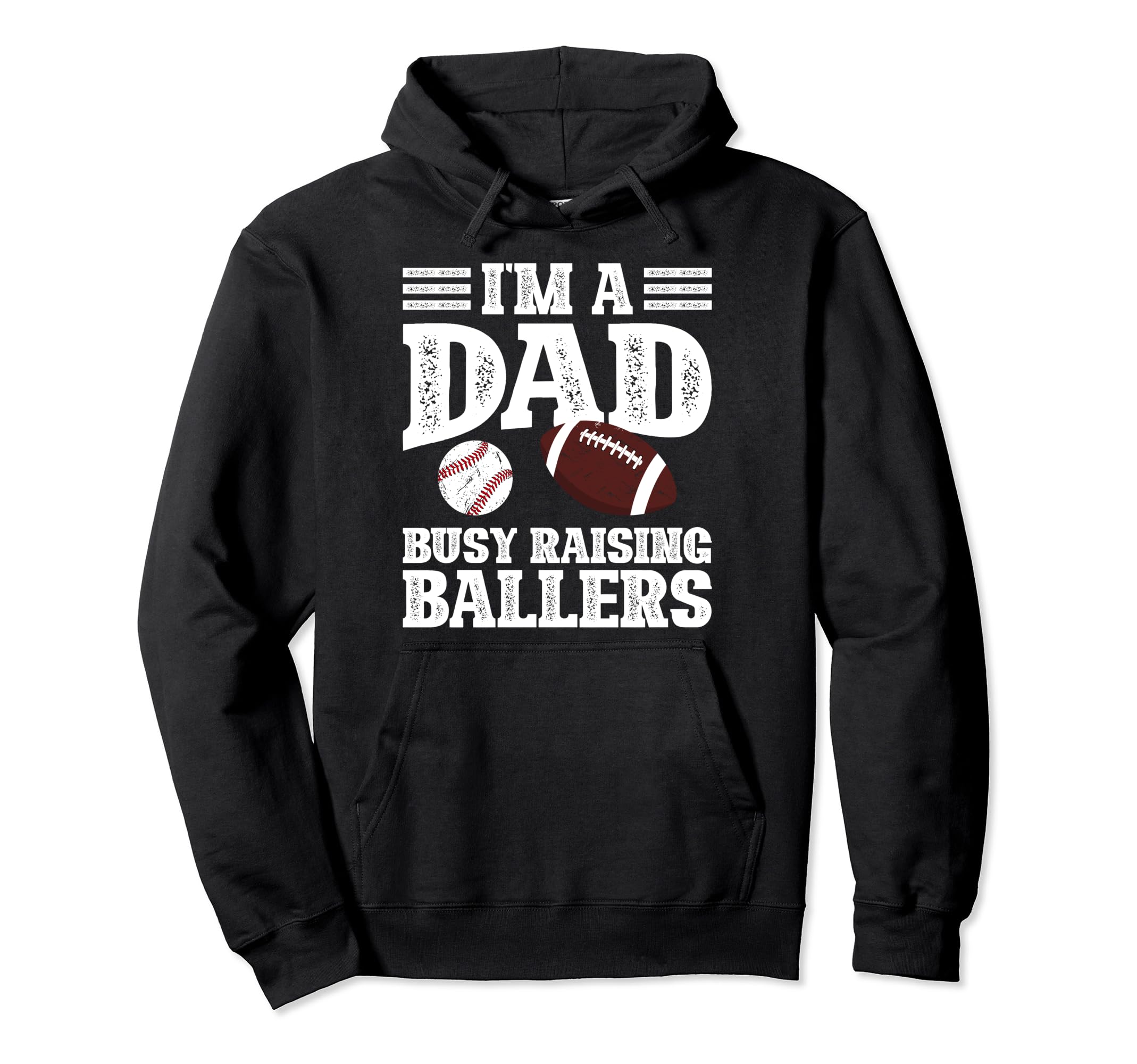Im Dad Busy Raising Ballers Baseball Hoodie - Minimalist Print for Adults - T-Shirt, Sweatshirt, Hoodie