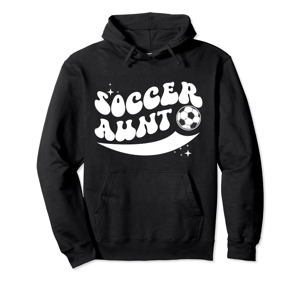 Groovy Soccer Aunt Soccer Player Aunt Hoodie - Custom Art Print for Adults - T-Shirt, Sweatshirt, Hoodie