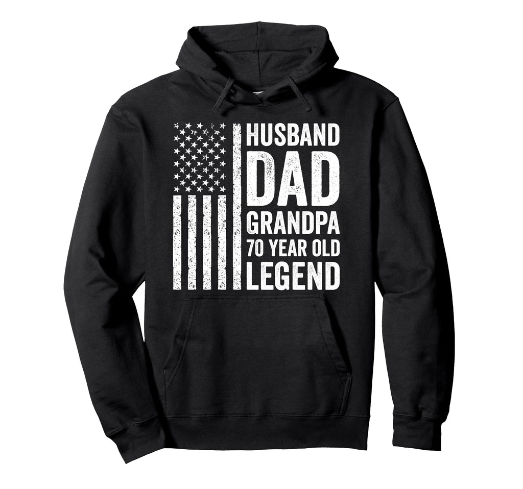 Husband Dad Grandpa 70 Year Old Legend Hoodie - Custom Art Print Unisex - T-Shirt, Sweatshirt, Hoodie