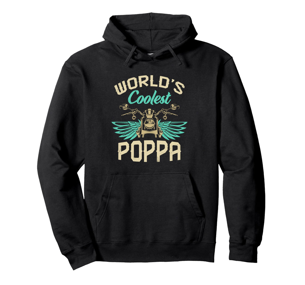 Worlds Coolest Poppa Motorcycle Hoodie - Minimalist Print for Adults - T-Shirt, Sweatshirt, Hoodie