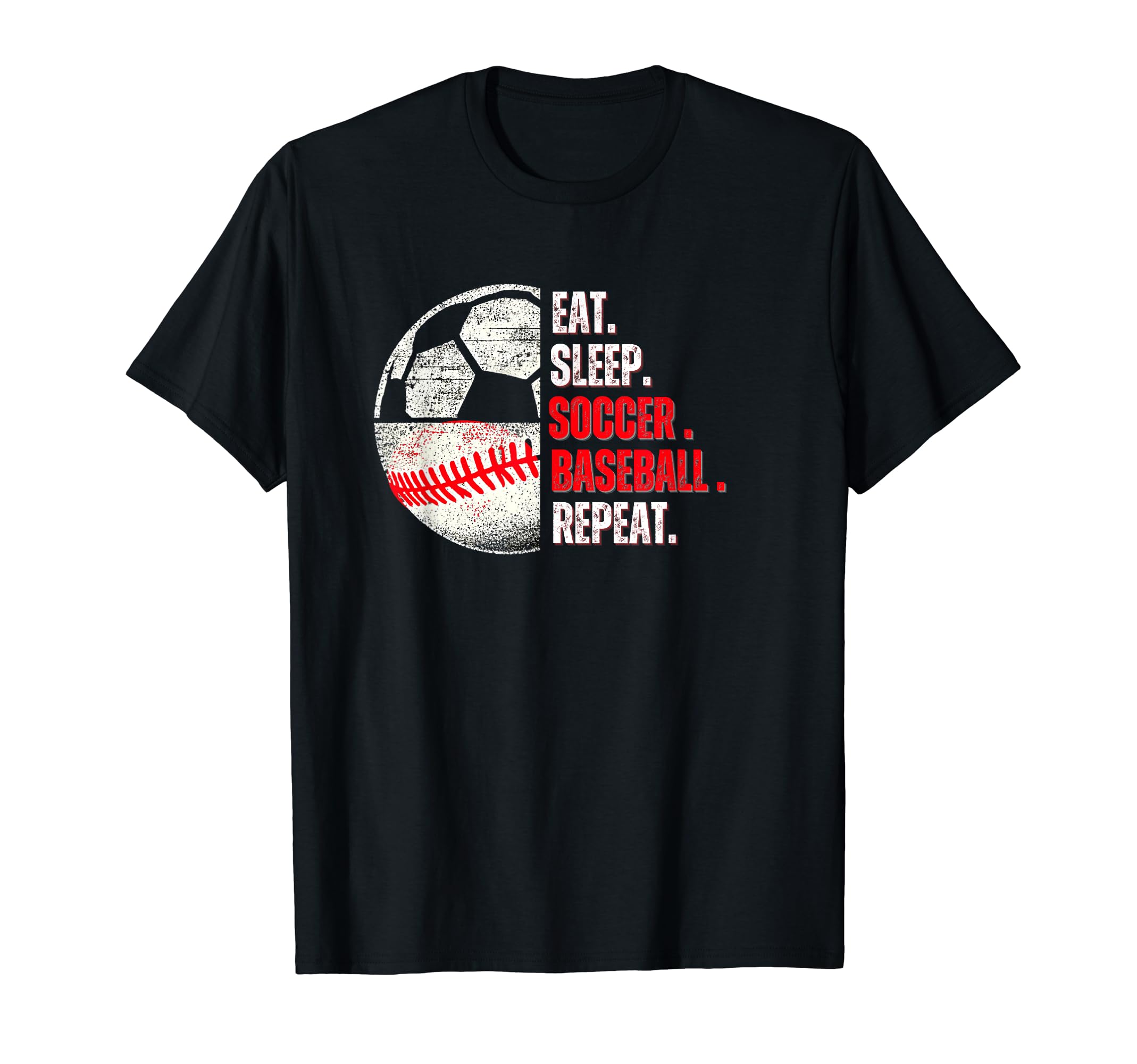 Eat Sleep Soccer Baseball Repeat Mom T-Shirt - Custom Art Print Men Women - T-Shirt, Sweatshirt, Hoodie