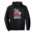 Eat Sleep Repeat Proud New Dad Usa Hoodie - Casual Everyday Wear Unisex - T-Shirt, Sweatshirt, Hoodie