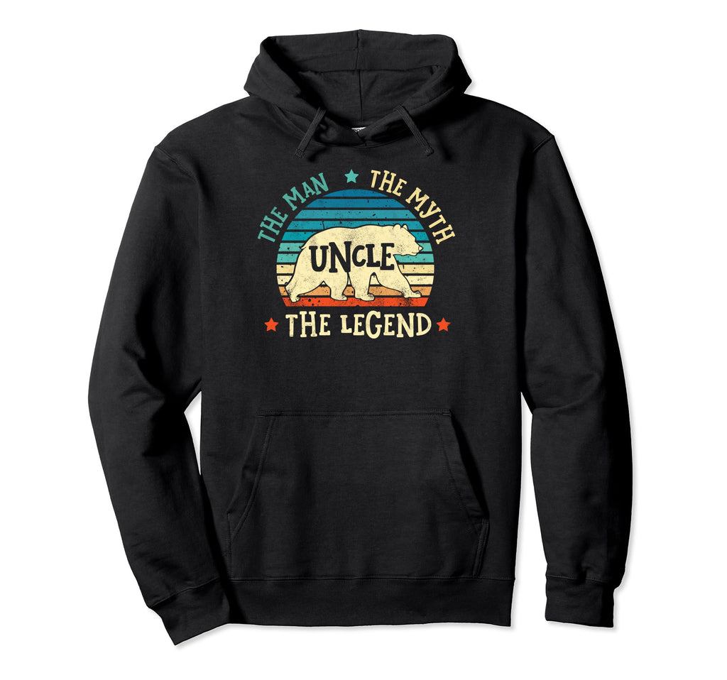 Uncle Myth Legend Fathers Day Bear Hoodie - Trendy Graphic Men Women - T-Shirt, Sweatshirt, Hoodie