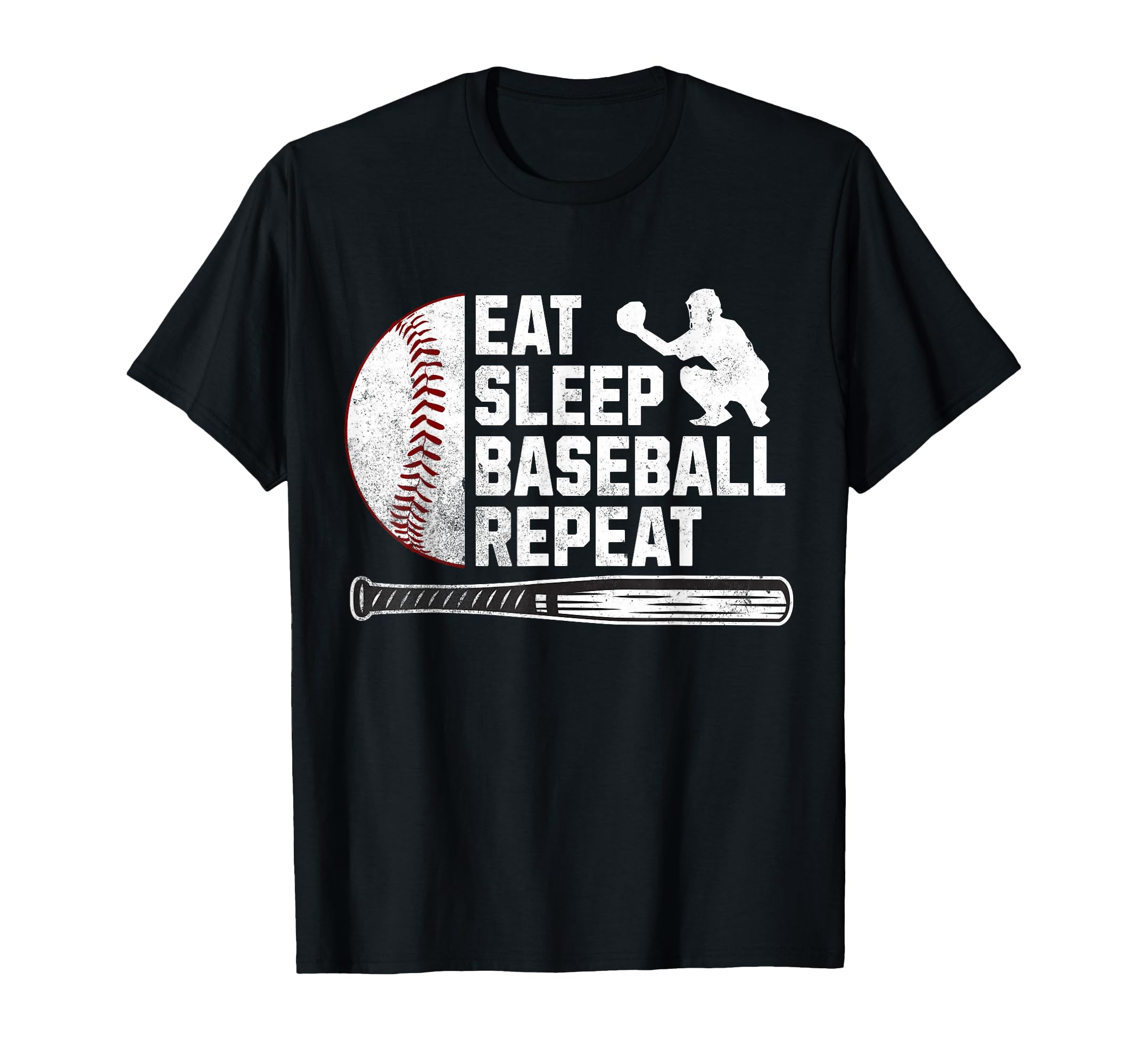 Eat Sleep Baseball Repeat Funny Baseball T-Shirt - Graphic Print Men Women - T-Shirt, Sweatshirt, Hoodie