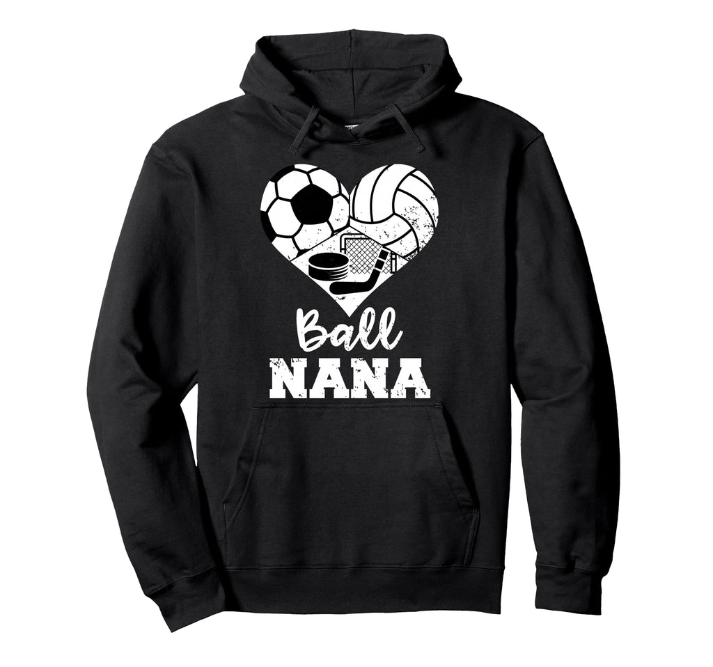 Ball Nana Heart Funny Soccer Volleyball Hoodie - Unique Graphic Men Women - T-Shirt, Sweatshirt, Hoodie