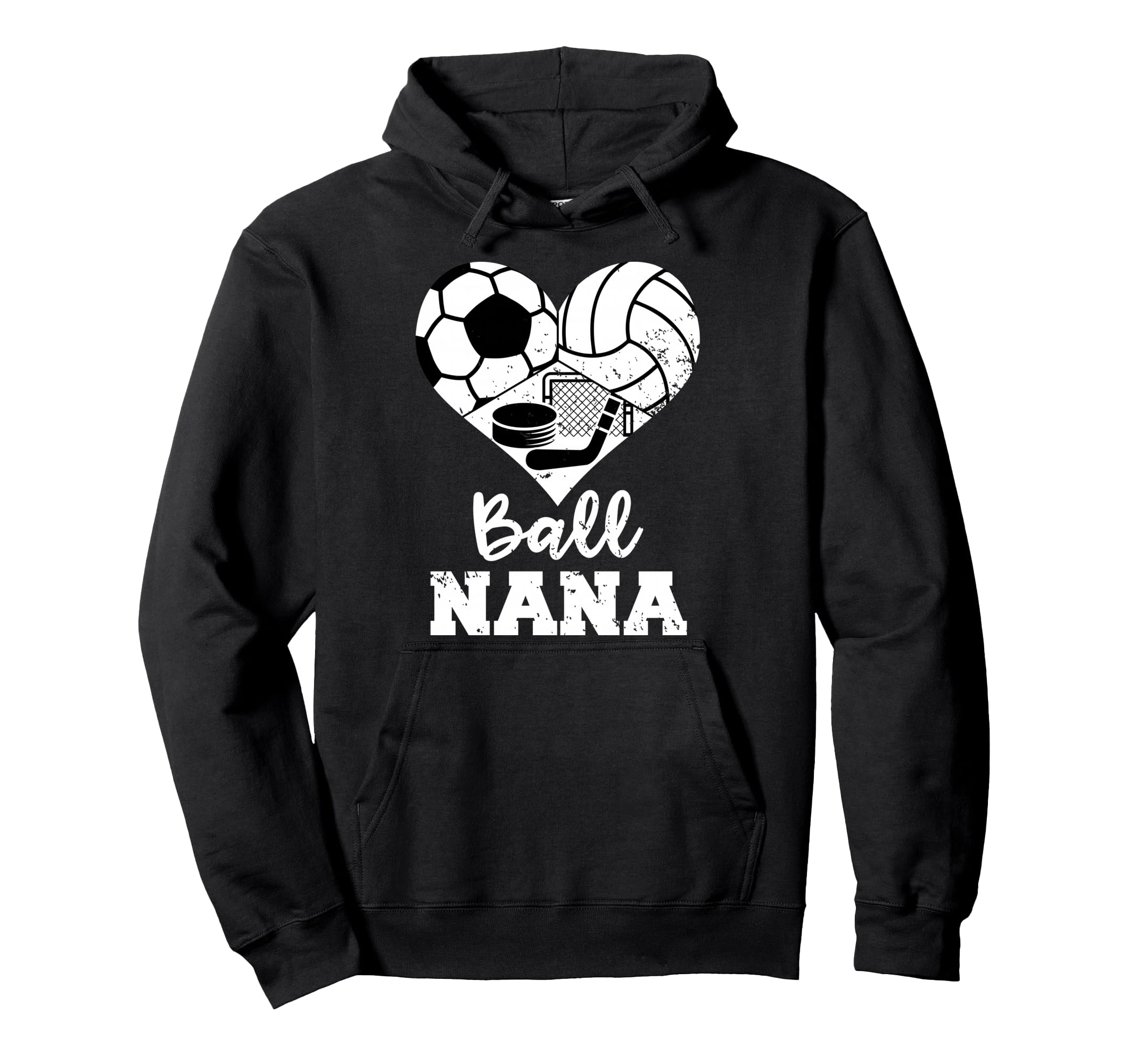 Ball Nana Heart Funny Soccer Volleyball Hoodie - Unique Graphic Men Women - T-Shirt, Sweatshirt, Hoodie