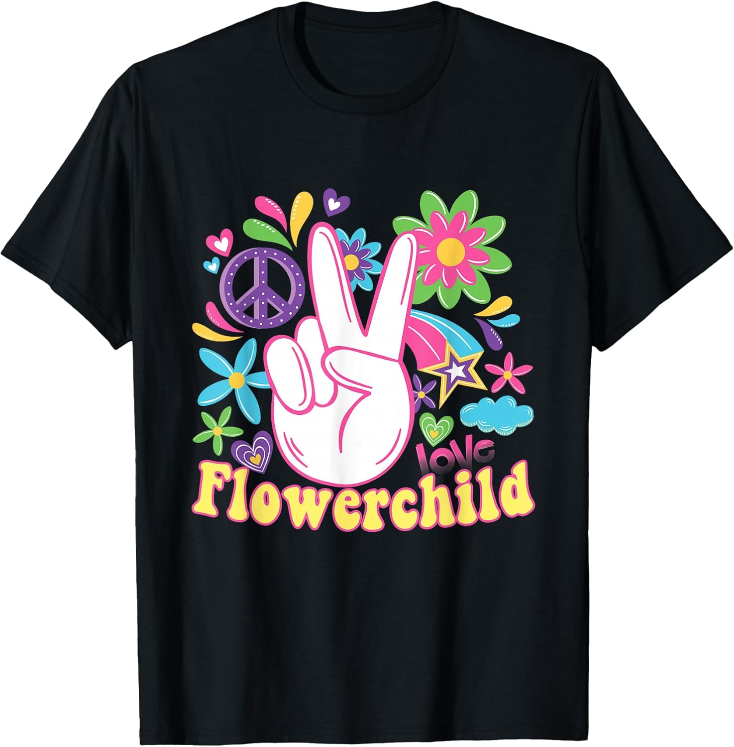 Hippie Gift Groovy Flowerpower Woodstock Bohemian - Adult & Kids T-Shirts, Sweatshirts & Hoodies apparel design preview 1