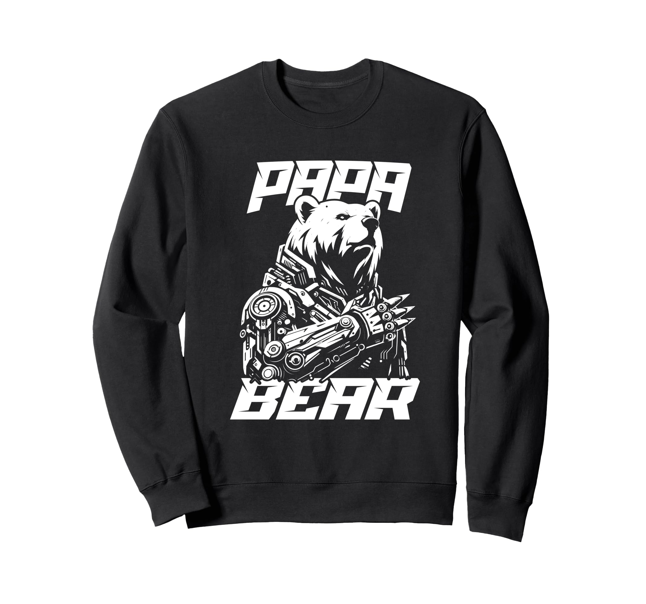 Papa Bear Bio Mechanical Robot Sci Sweatshirt - Aesthetic Graphic Unisex - T-Shirt, Sweatshirt, Hoodie