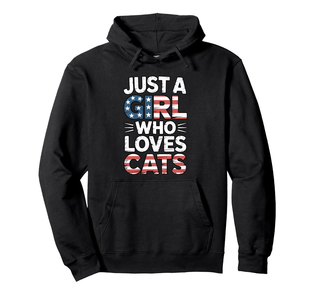 Just Who Loves Cats Hoodie - Minimalist Print for Adults - T-Shirt, Sweatshirt, Hoodie