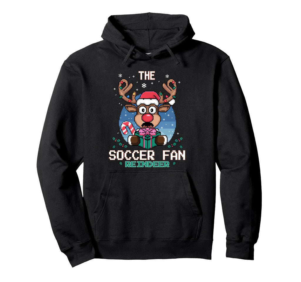 Soccer Fan Reindeer Matching Family Hoodie - Graphic Print for Adults - T-Shirt, Sweatshirt, Hoodie
