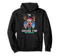 Soccer Fan Reindeer Matching Family Hoodie - Graphic Print for Adults - T-Shirt, Sweatshirt, Hoodie