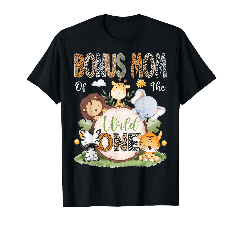 Bonus Mom Wild One First Birthday T-Shirt - Aesthetic Graphic Unisex - T-Shirt, Sweatshirt, Hoodie