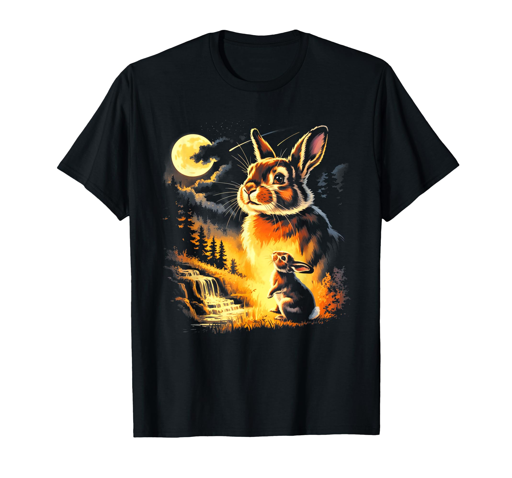 Bunny Howling To Moon 90S Animal T-Shirt - Unique Graphic for Adults - T-Shirt, Sweatshirt, Hoodie