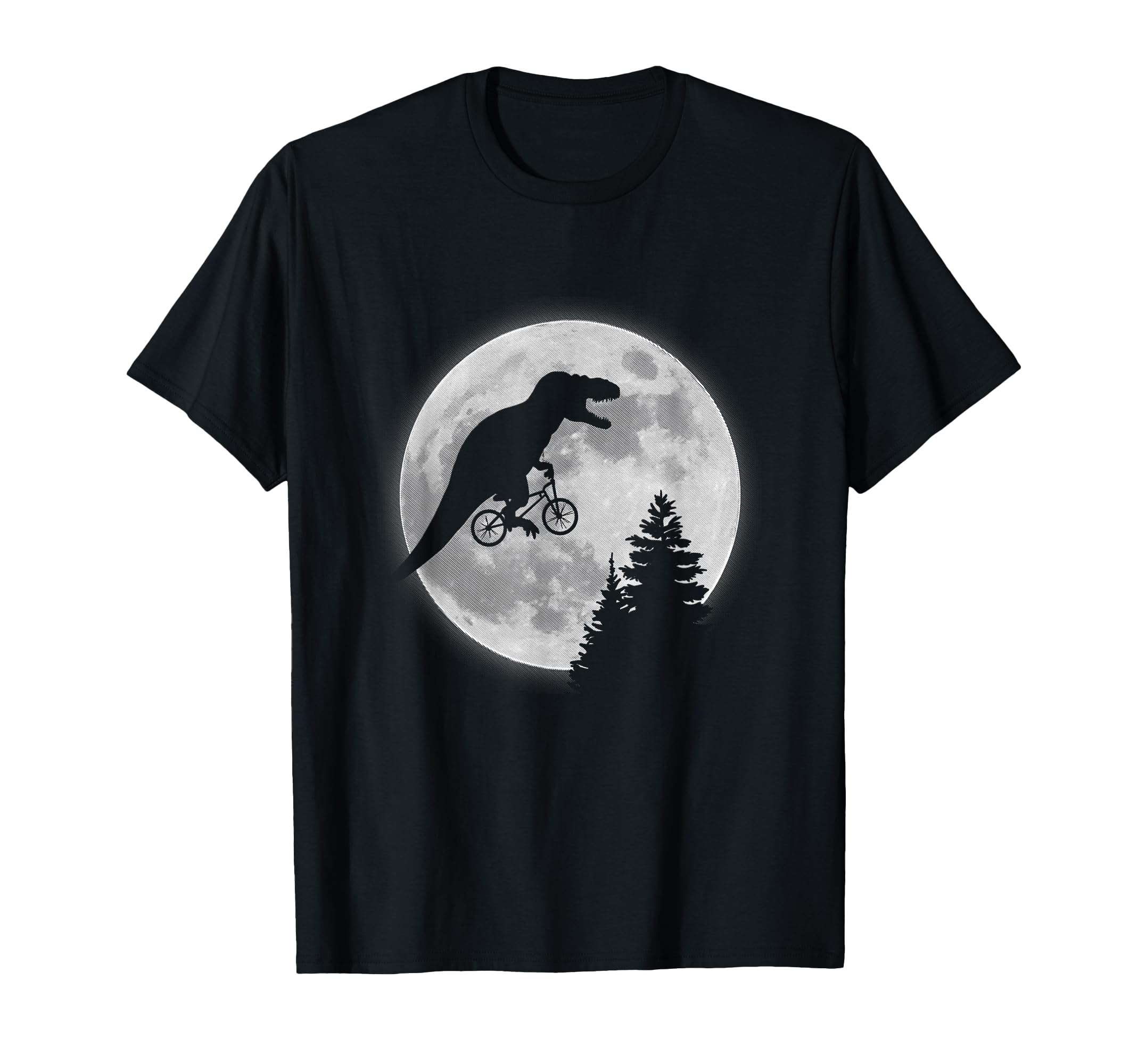 T Rex Bike Moon Dinosaur Moon Bike T-Shirt - Casual Everyday Wear Men Women - T-Shirt, Sweatshirt, Hoodie