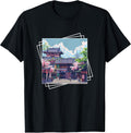 Pixel Art Japanese Street Traditional Cherry Blossoms - Adult & Kids T-Shirts, Sweatshirts & Hoodies apparel design preview 1