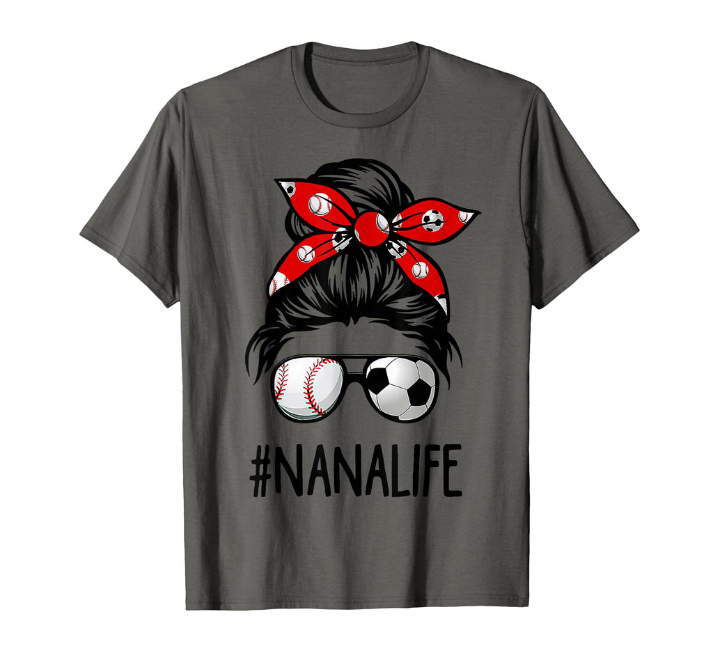 Classy Nana Life Soccer Messy Bun T-Shirt - Trendy Graphic for Adults - T-Shirt, Sweatshirt, Hoodie