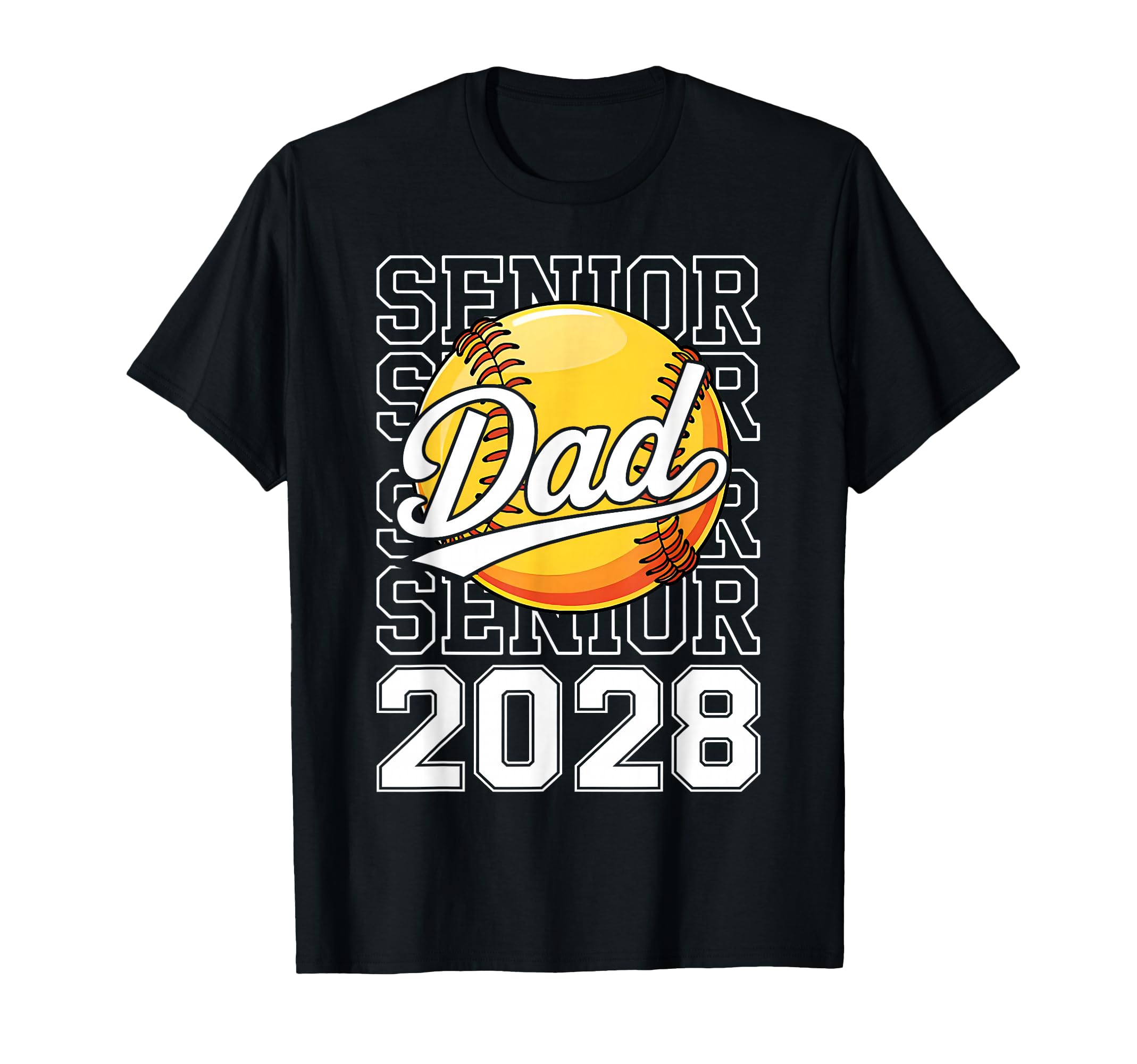 Proud Dad 2028 Senior Graduate Softball T-Shirt - Minimalist Print Unisex - T-Shirt, Sweatshirt, Hoodie