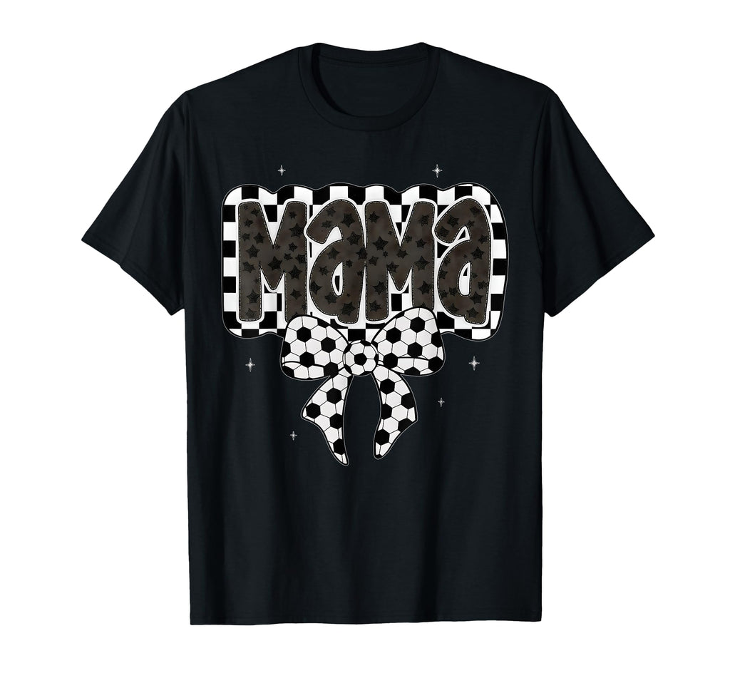 Soccer Mama Coquette Checkered Bow Soccer T-Shirt - Unique Graphic Unisex - T-Shirt, Sweatshirt, Hoodie