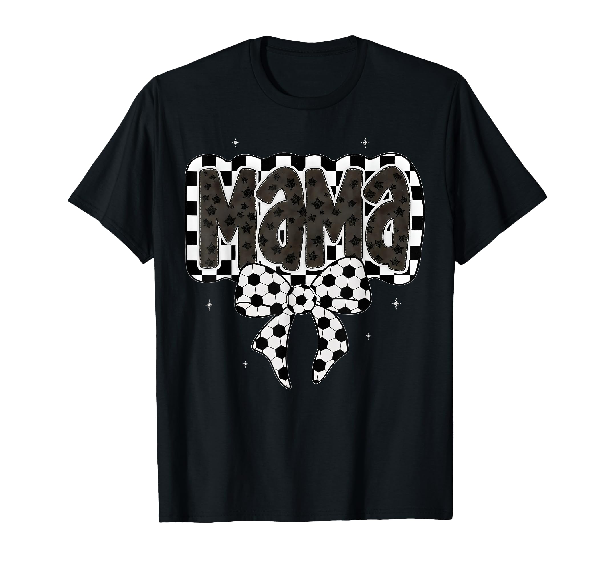 Soccer Mama Coquette Checkered Bow Soccer T-Shirt - Unique Graphic Unisex - T-Shirt, Sweatshirt, Hoodie