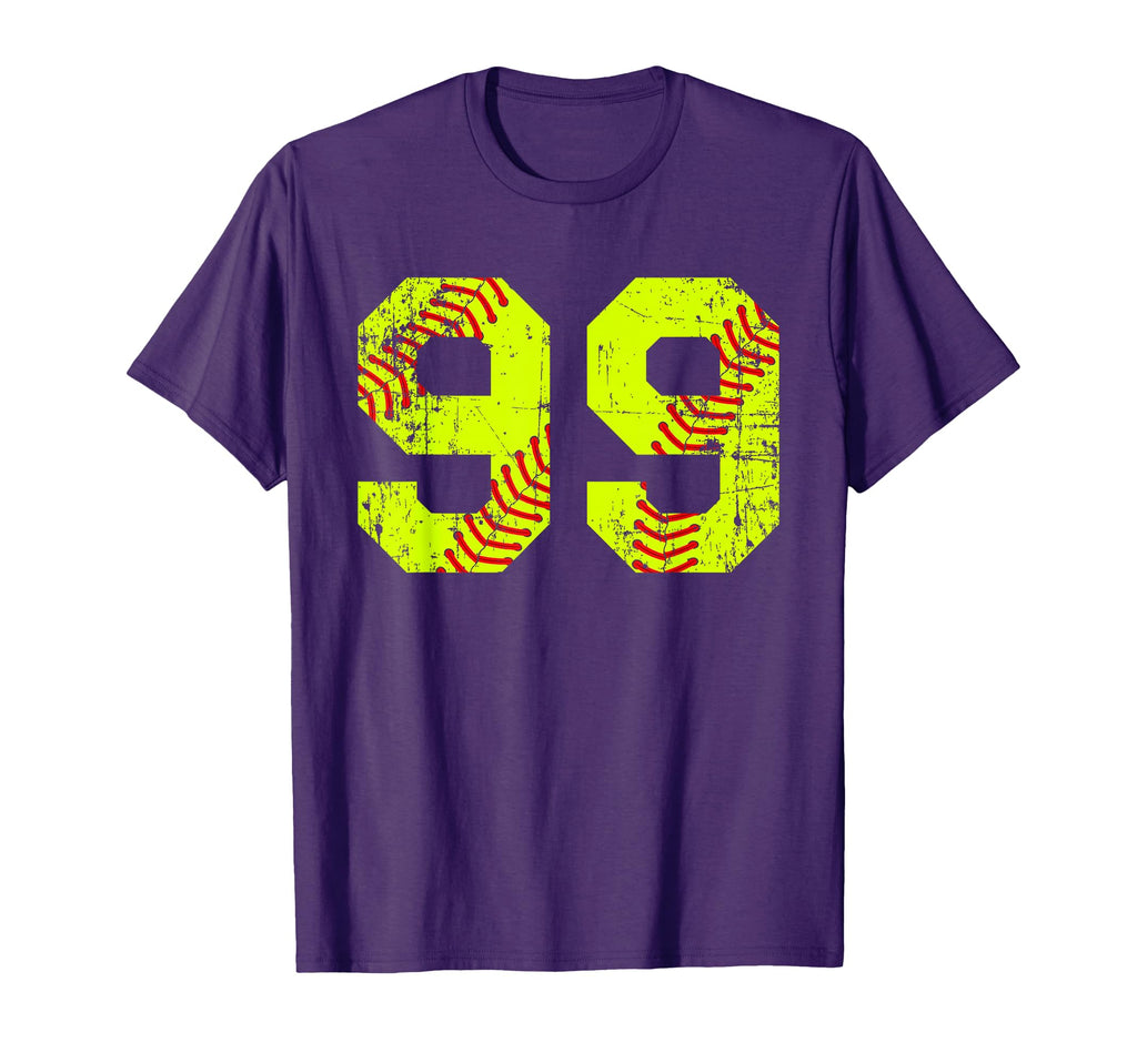 Softball 99 Jersey Number T-Shirt - Trendy Graphic Men Women - T-Shirt, Sweatshirt, Hoodie