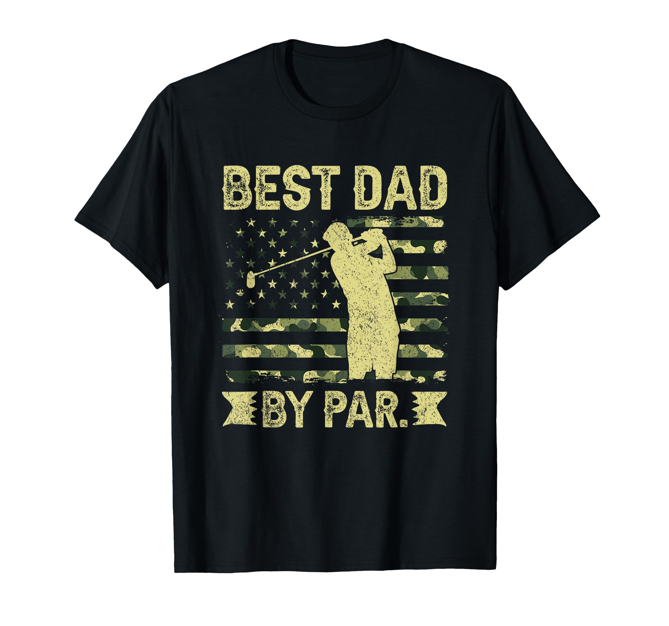 Best Dad Par Golf Silhouette Flag T-Shirt - Trendy Graphic Men Women - T-Shirt, Sweatshirt, Hoodie