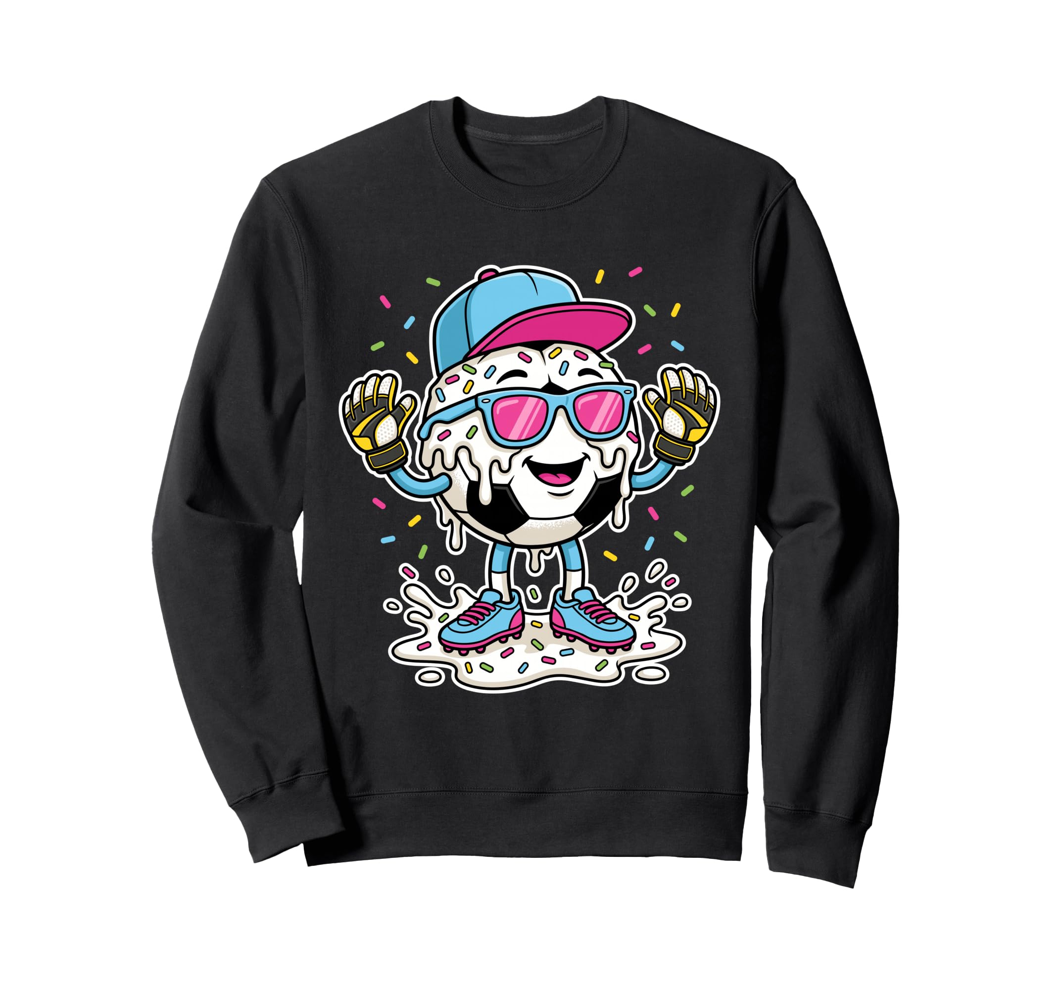 Soccer Ball Melting Ice Cream Sweatshirt - Casual Everyday Wear Unisex - T-Shirt, Sweatshirt, Hoodie