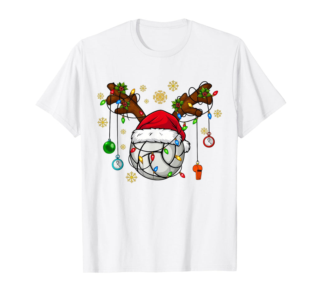 Volleyball Ball Santa Hat Funny Sport T-Shirt - Graphic Print Men Women - T-Shirt, Sweatshirt, Hoodie