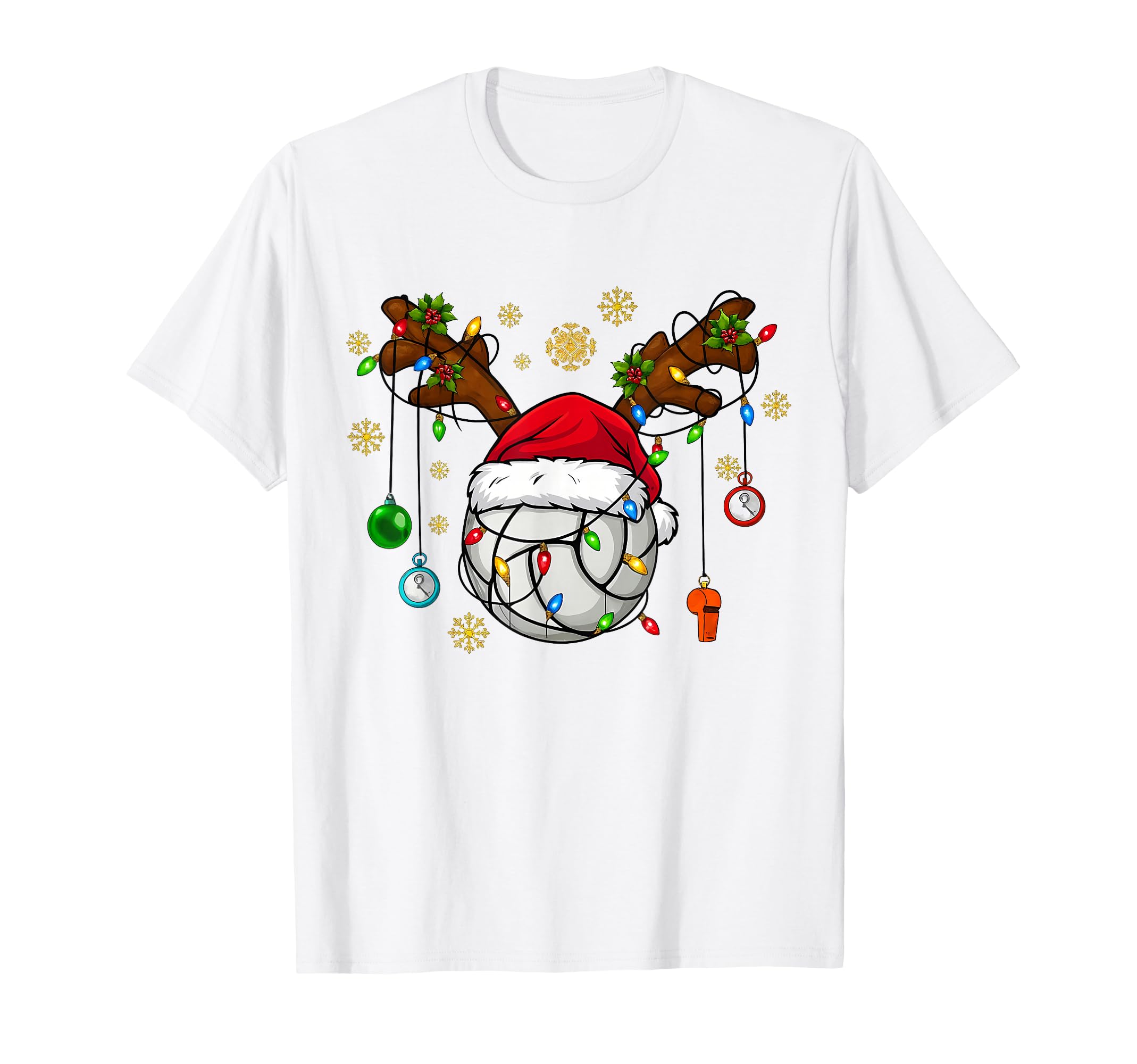 Volleyball Ball Santa Hat Funny Sport T-Shirt - Graphic Print Men Women - T-Shirt, Sweatshirt, Hoodie