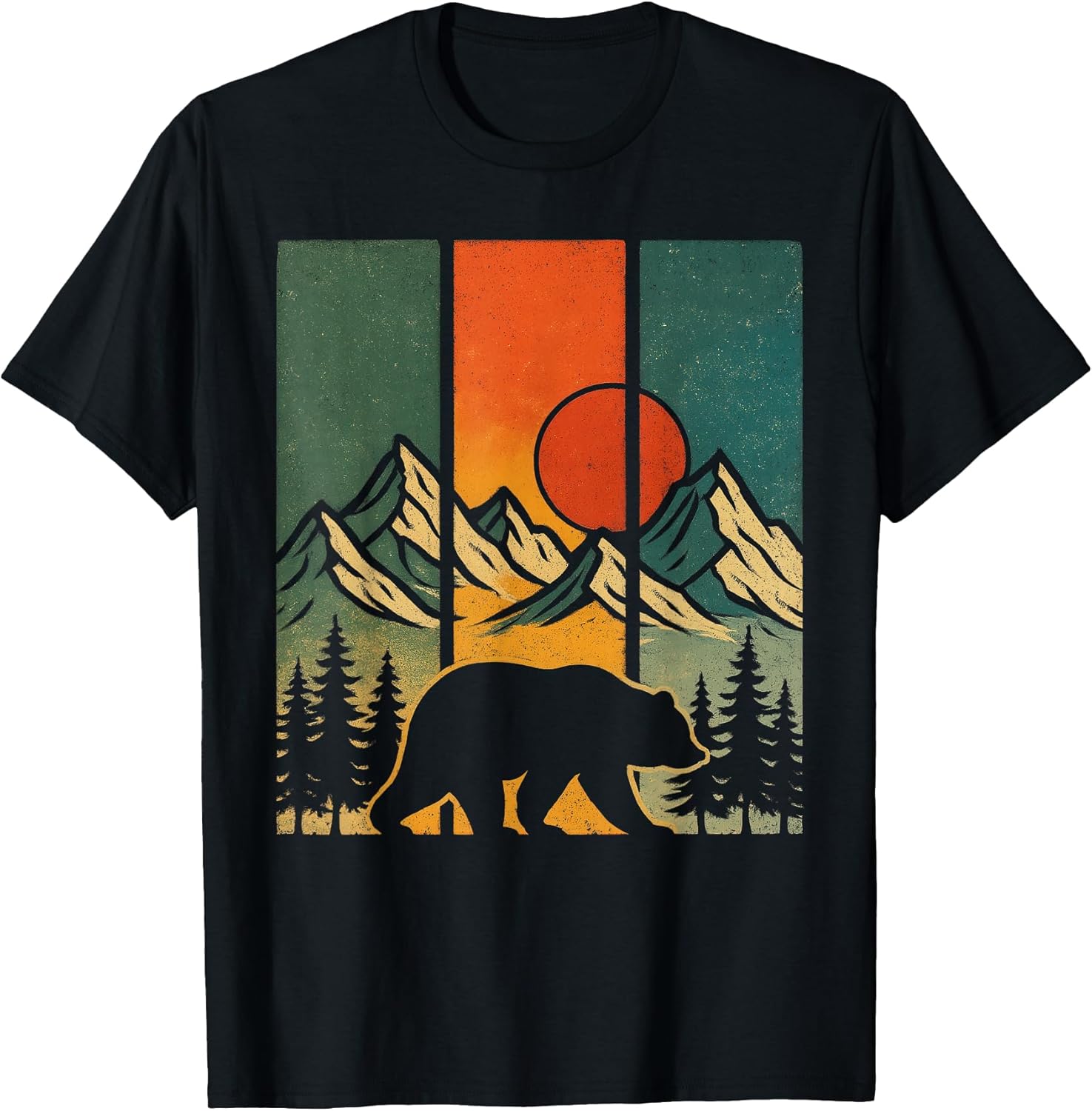 Retro Bear Graphic Mountains Nature Outdoor Vintage - Adult & Kids T-Shirts, Sweatshirts & Hoodies apparel design preview 1
