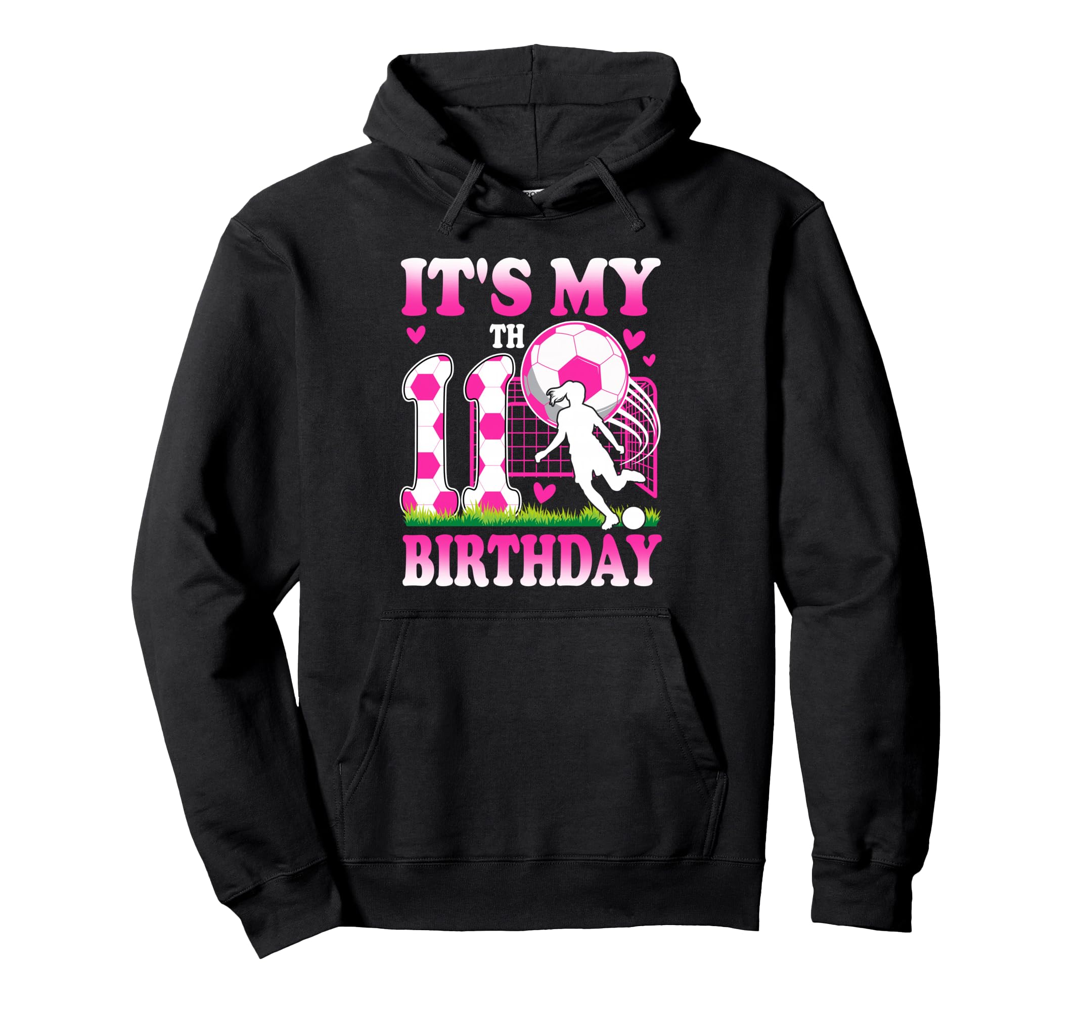 11 Year Old Birthday Soccer Themed Party Hoodie - Minimalist Print Unisex - T-Shirt, Sweatshirt, Hoodie
