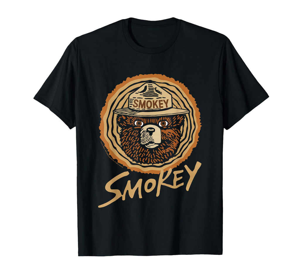 Smokey Bear Wood Cut Bear Face T-Shirt - Custom Art Print Men Women - T-Shirt, Sweatshirt, Hoodie