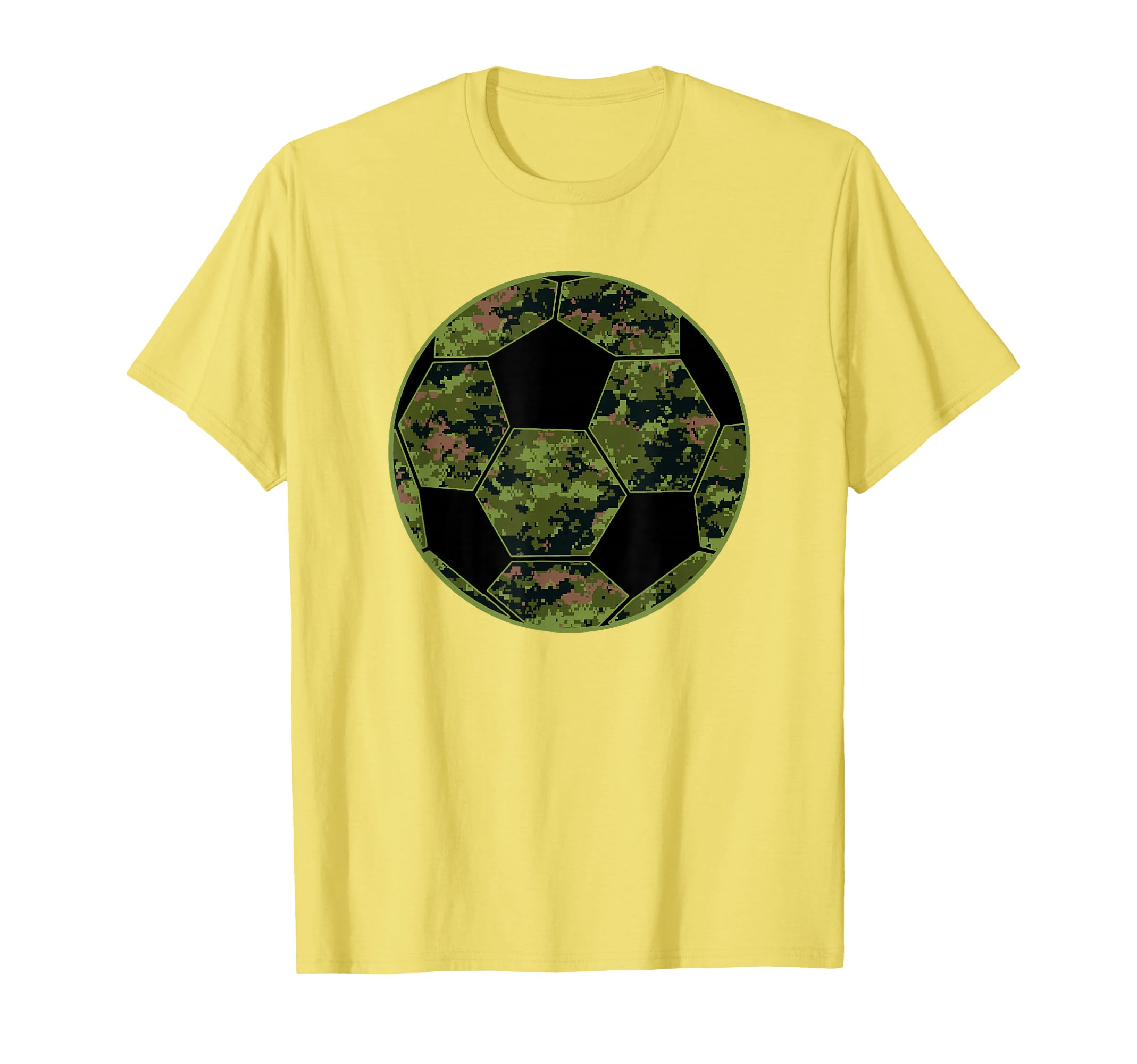 Green Camo Camouflage Soccer Ball T-Shirt - Casual Everyday Wear for Adults - T-Shirt, Sweatshirt, Hoodie