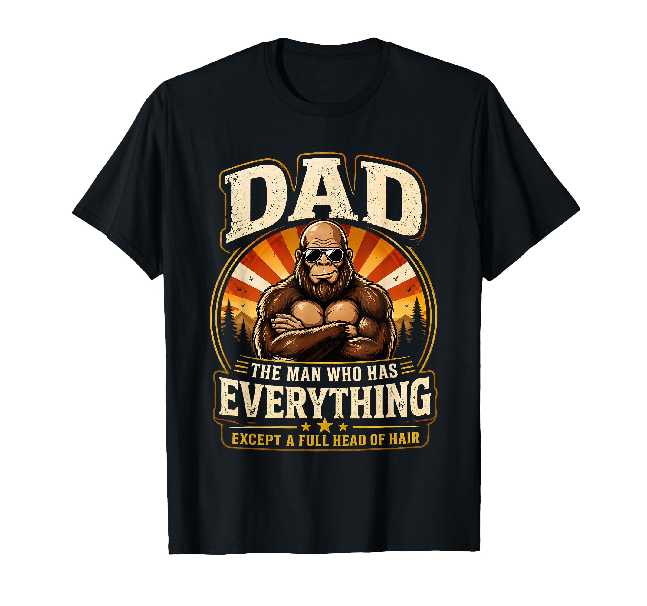 Funny Bald Dad Bigfoot Gift Husband T-Shirt - Trendy Graphic Unisex - T-Shirt, Sweatshirt, Hoodie