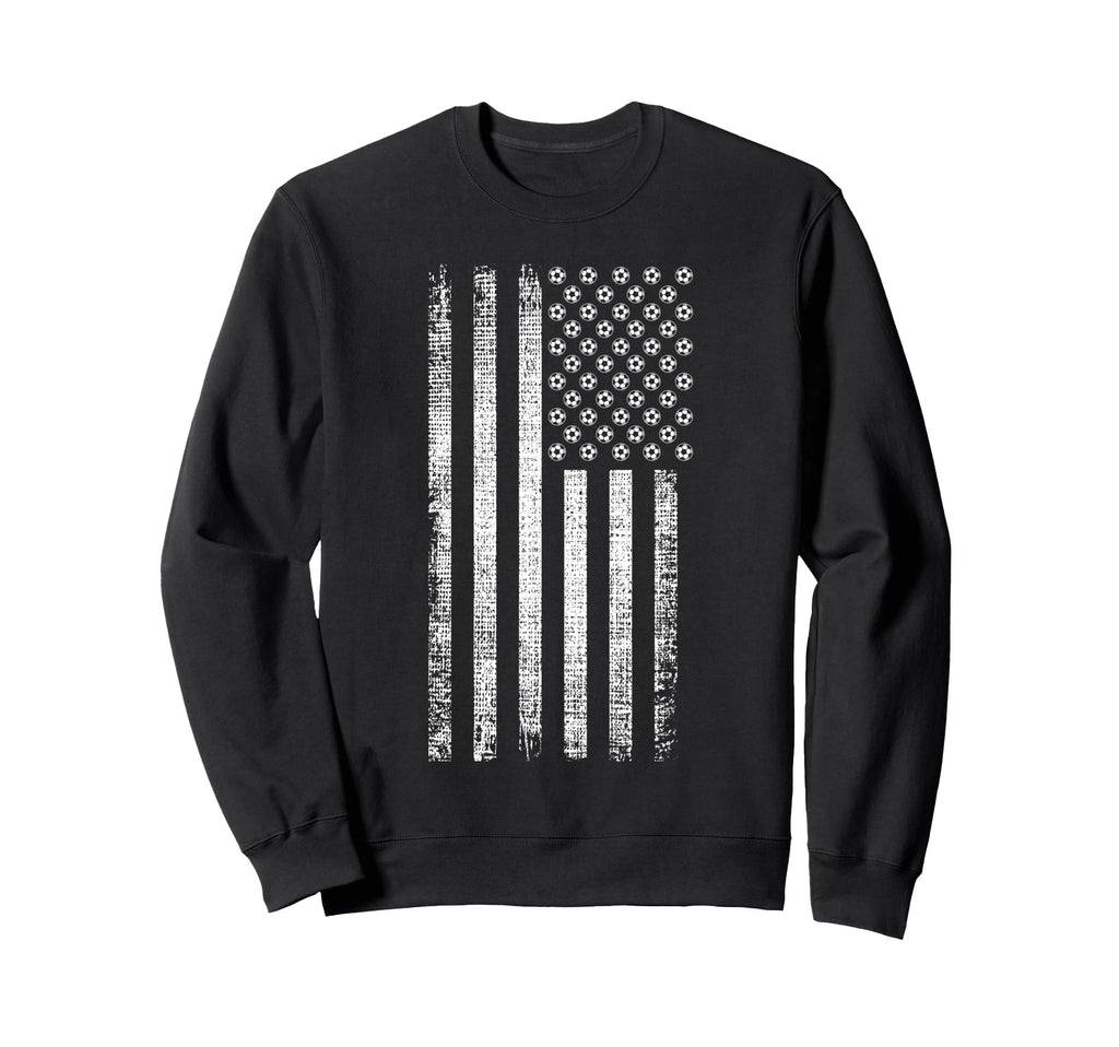 Soccer American Flag Sweatshirt - Graphic Print Unisex - T-Shirt, Sweatshirt, Hoodie
