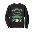 Worlds Coolest Pops Motorcycle Sweatshirt - Fun Novelty Design Men Women - T-Shirt, Sweatshirt, Hoodie