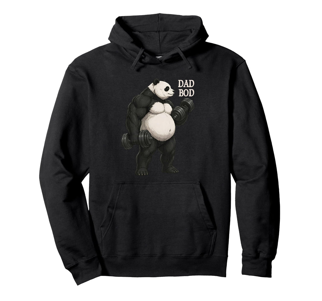 Panda Dad Bod Funny Workout Gym Dad Hoodie - Unique Graphic for Adults - T-Shirt, Sweatshirt, Hoodie