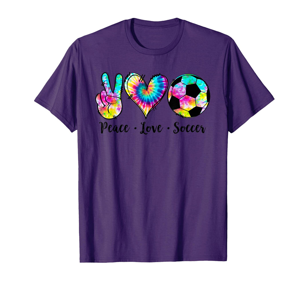 Peace Love Soccer Tie Dye Hippie T-Shirt - Streetwear Style for Adults - T-Shirt, Sweatshirt, Hoodie